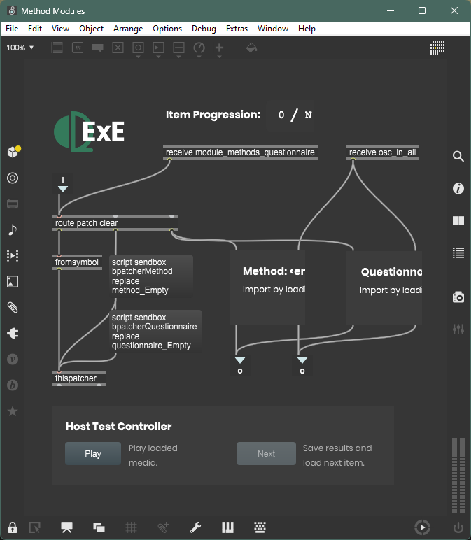 Patcher view of method and questionnaire container